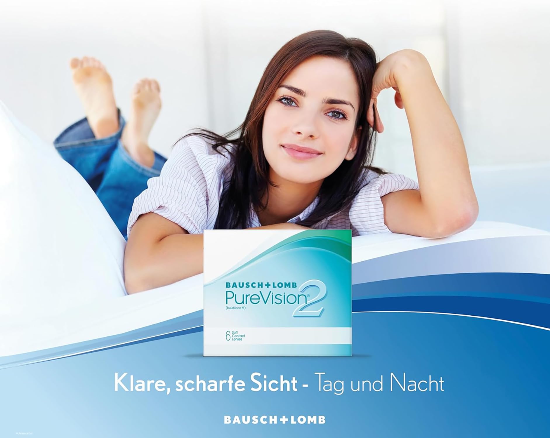 PureVision 2 Monatslinsen | Bausch + Lomb | Sphärisch | 6 Linsen | BC 8.60 mm | DIA 14.0 | -2.50 Dioptrien