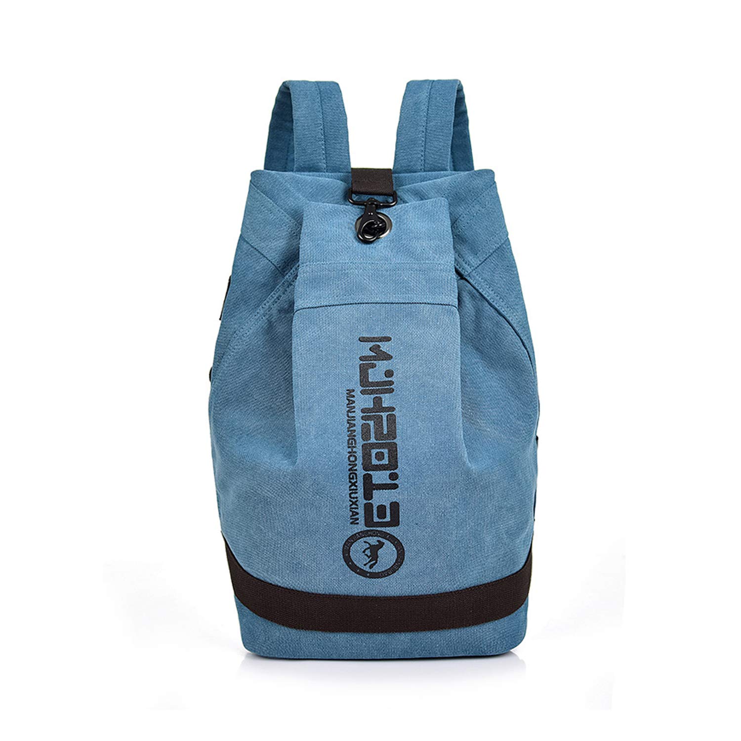 FANDARE Retro Rucksäcke Laptop Schulrucksack Leinwand Schultasche Mädchen Schulranzen Reise Tagesrucksack Teenager Daypacks für Herren Damen Uni Büro Alltag Freizeit Campus Wandern Dauerhaft Blau