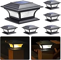 Vista 1 de SIEDiNLAR Luces solares para postes de vidrio para exteriores, luz LED de cubierta de valla, 2 modos para postes de vinilo de madera de 4 x 4, 5 x