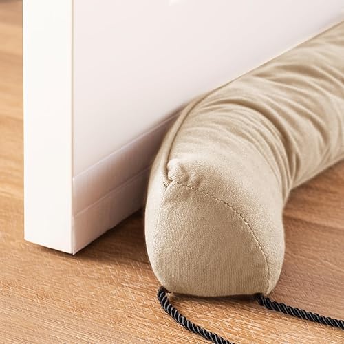 Sunolga Tope de corrientes de aire para puerta de 38 pulgadas que bloquea el aire caliente y frío con cubierta removible lavable para espacios de