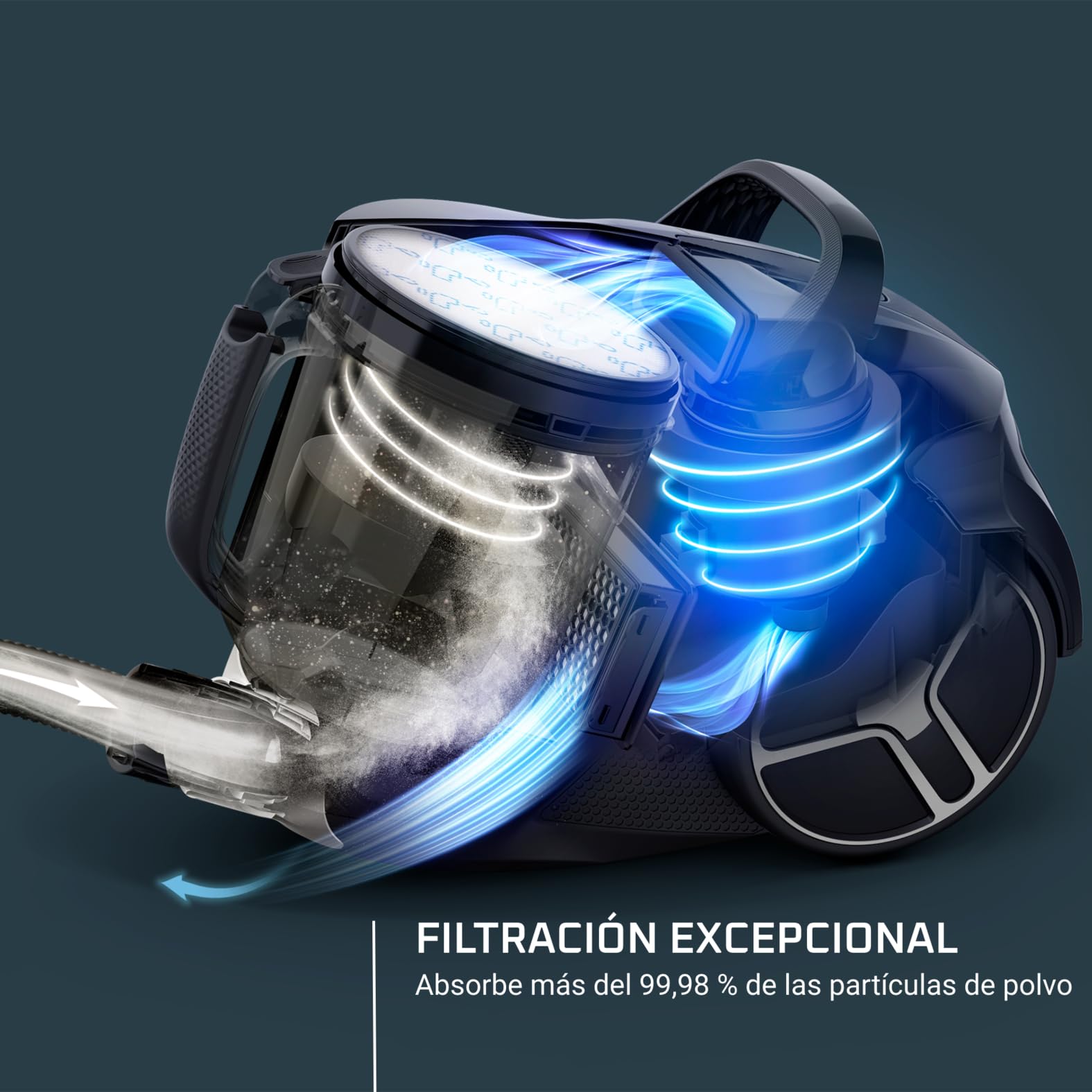 Rowenta Compact Power XXL - Aspiradora sin Bolsa compacta, Motor 900 W, filtración ciclónica 3 Niveles, depósito 2,5 L, Kit clásico + y diseño eficiente (Reacondicionado)