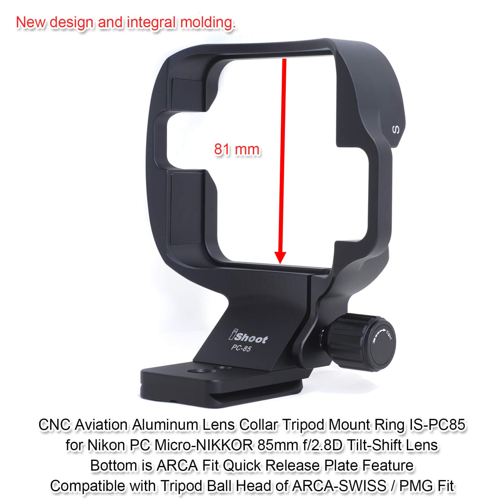 IShoot Anillo De Montaje En Trípode Collar De Lente Compatible Con Nikon PC-E Micro NIKKOR