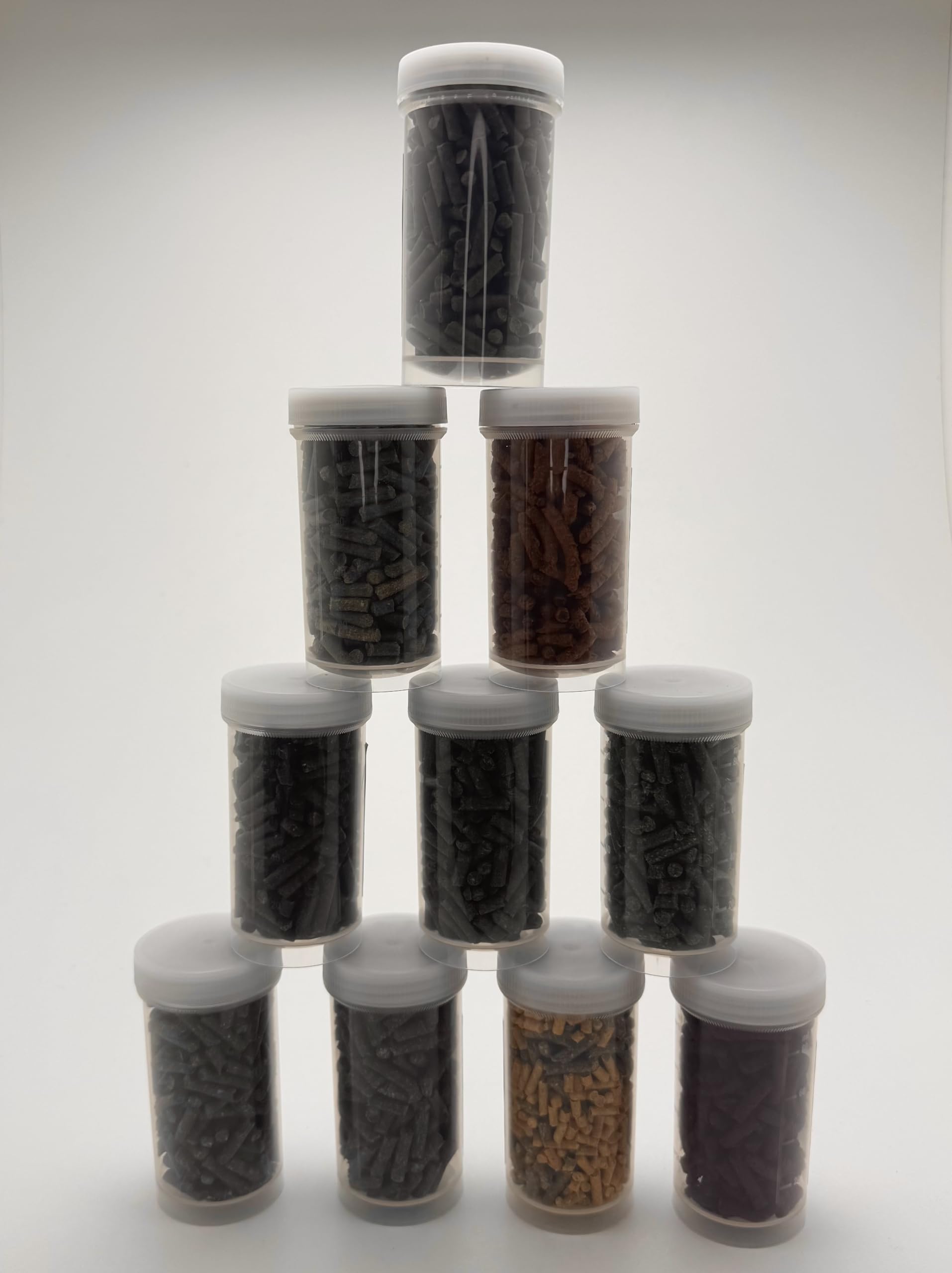 Garnelenfutter 10x100ml in praktischer Schraubdose (Brennnessel, Karotte, Löwenzahn, Oregano, Paprika, Rote Beete, Spinat, Walnuss, 7er und 12er Multivitamin) (alle 10 Sorten)