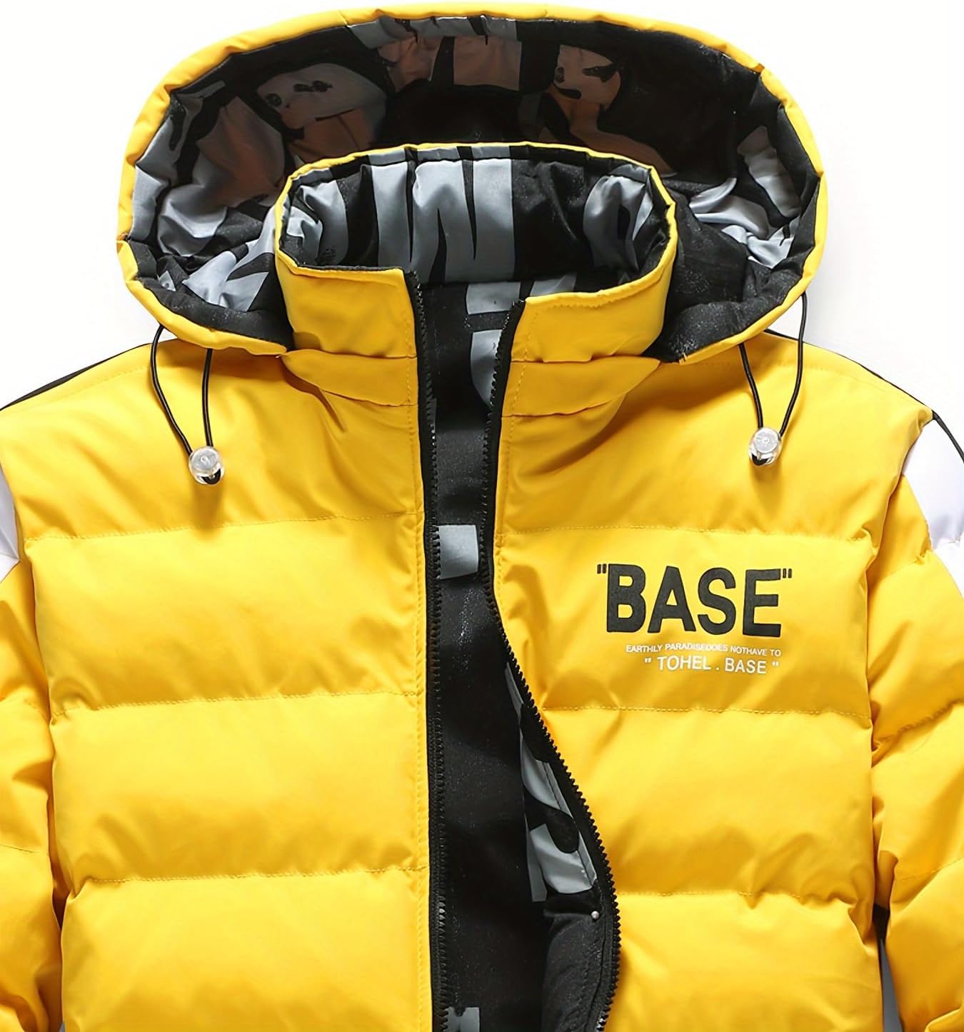 Chaqueta de plumón con Cremallera de Invierno cálida para Hombre para Exteriores con Capucha Deportiva Parka cálida y cómoda Acolchada Gruesa Ropa Reversible