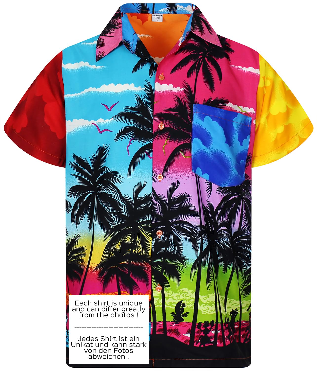 V.H.O. Funky Hawaiian Shirt, Shortsleeve, Beach, Mondy, Multicoloured, XXL