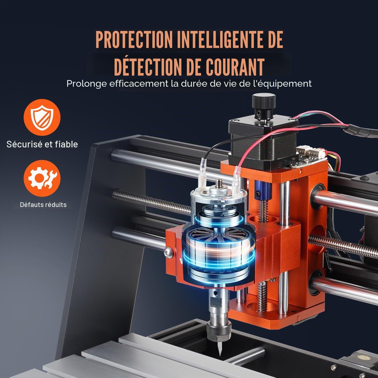 VEVOR Machine Gravure CNC, 120 W, Kit Routeur à Bois 3 Axes GRBL Contrôle Hors Ligne Zone de Travail 300x200x72 mm, Outil de Fraisage Alliage d'Aluminium pour Bois Acrylique MDF PVC Mousse Plastique
