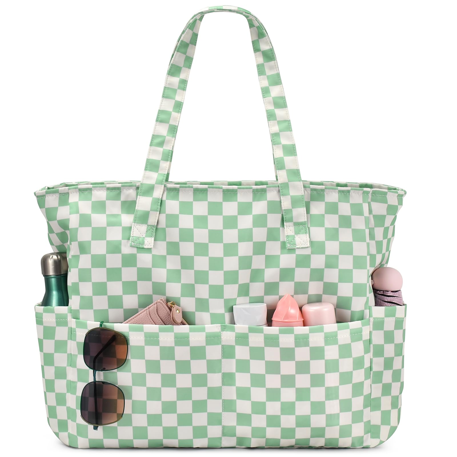 oscaurt Beach Bags for Women Large Waterproof Sandproof Beach Tote Swim Pool Bag with Zipper for Travel Vacation Essentials