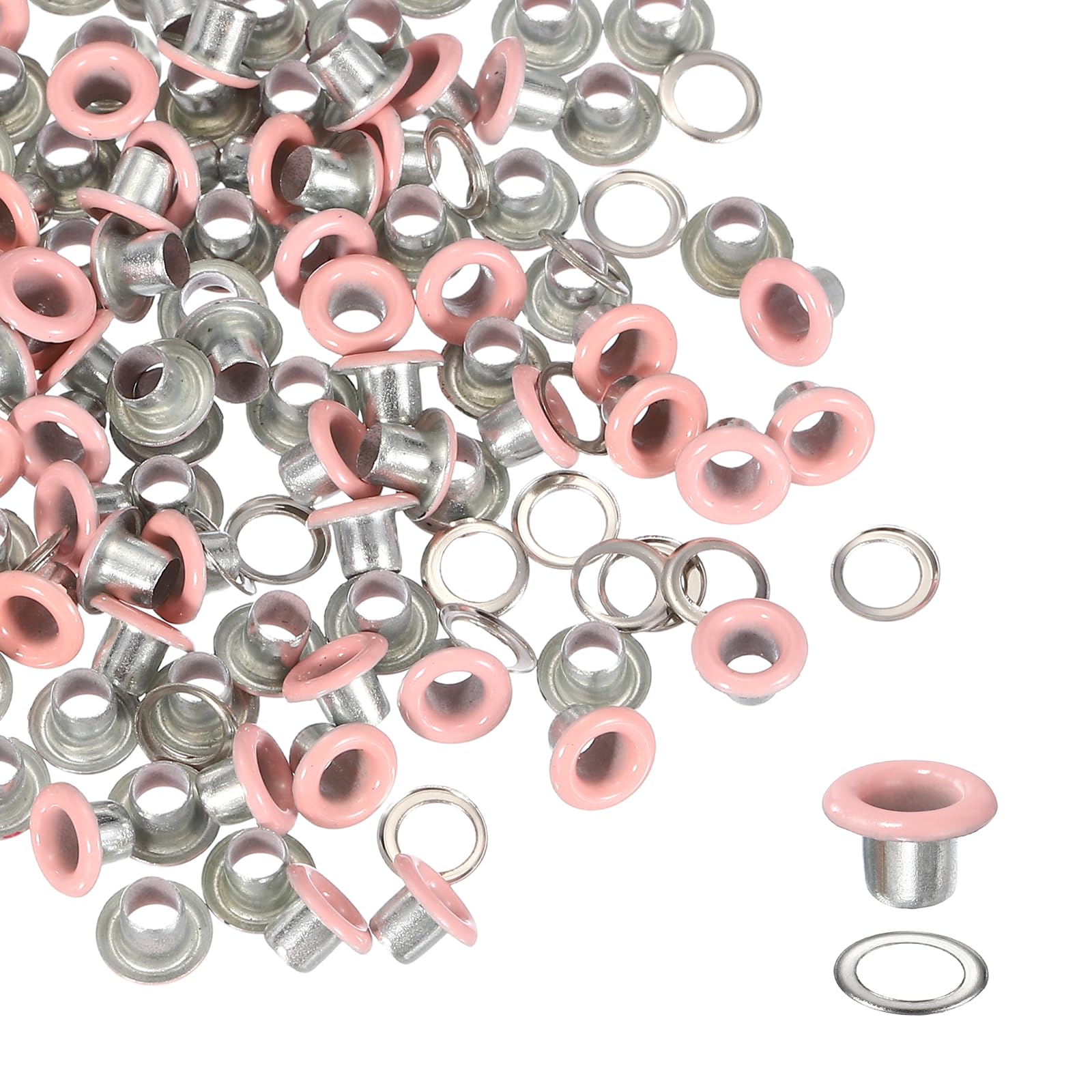 YELARXI Grommets Kit, Metal Eyelets, Grommet Eyelets Kit with Washers 3mm 1/8" Round Inner Hole Fitting for (Fabric/Shoes/Clothes/DIY Crafts/Bag/Belt) 250 Set & Pink