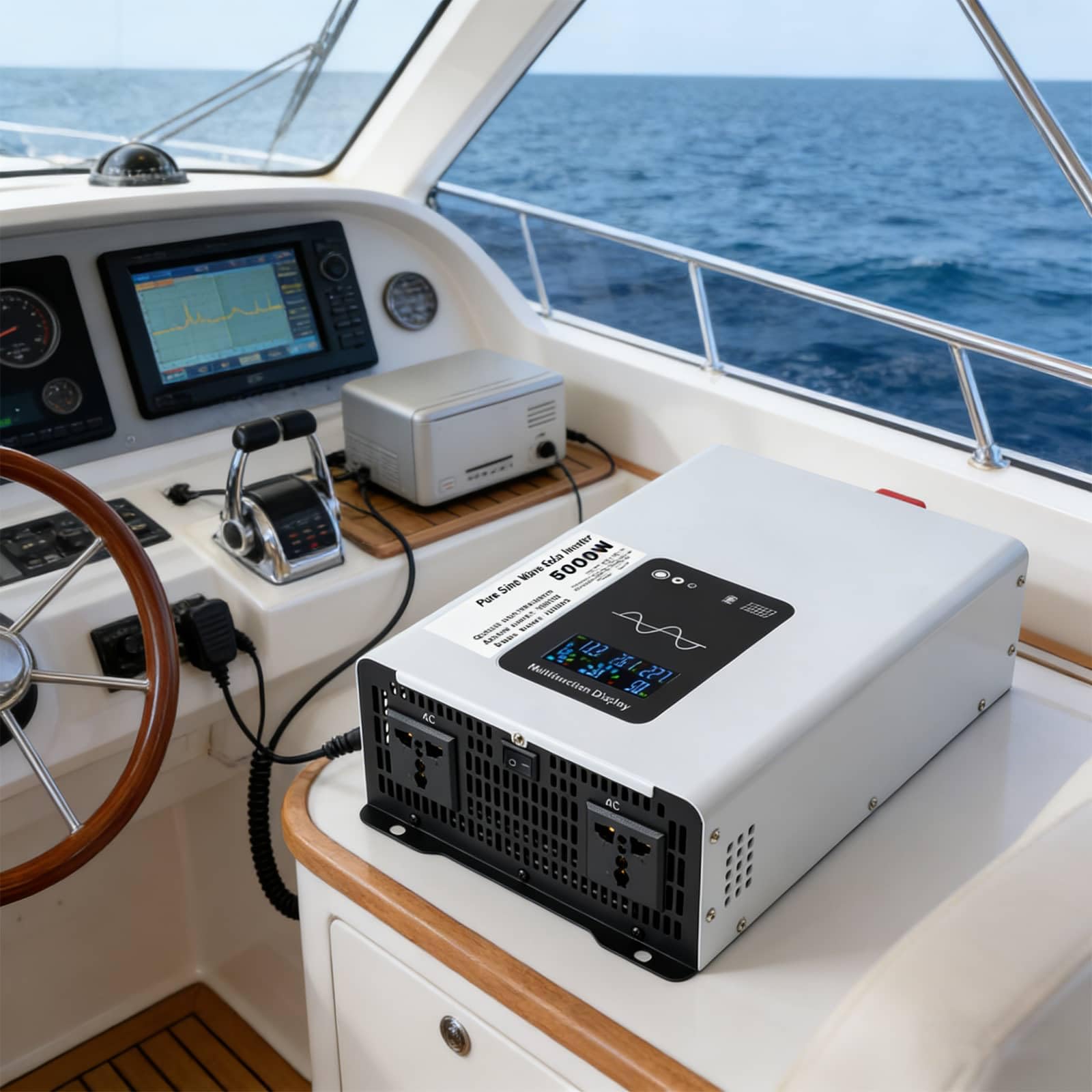 Inversor de Onda Sinusoidal Pura de 5000W, Convertidor de CC 12V-72V a CA 120 V-240 V, Inversor de Alta Eficiencia con Control Remoto para el Hogar, Autocaravanas, Camiones,72V to 220V 60Hz