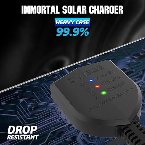 Miniatura 7 de OYMSAE Cargador de batería solar de 12 V, mantenedor de batería solar impermeable de 5 W, cargador de panel solar portátil con controlador mejorado