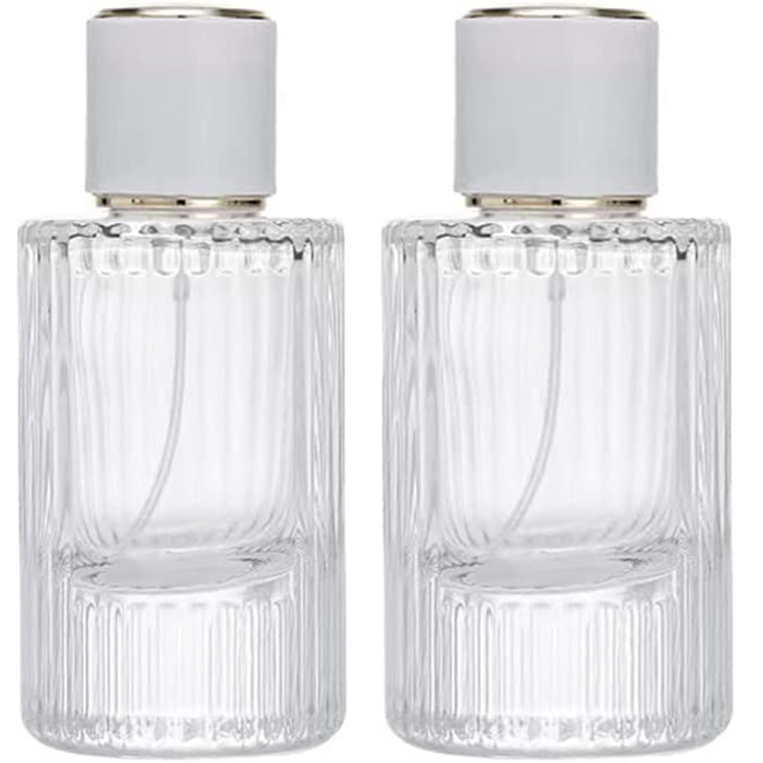 Hunky Dory 2pcs 30ml Empty Refillable Reusable Perfume Bottle With Cap and Metally Pump For Perfume, Essential oil, Beauty,Travel And Costmeic Use (Pack of 2).-picture-0