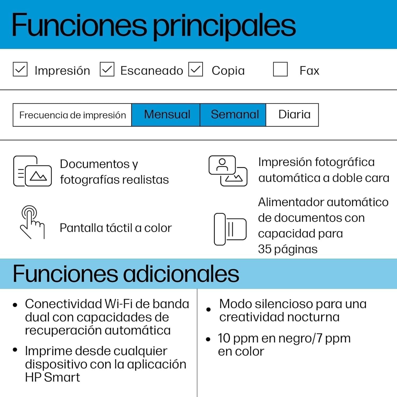 HP Envy 6520e 714N9B, Impresora multifunción de inyección de Tinta A4 a Color, impresión a Doble Cara automática, hasta 10 ppm, Conexión Wi-Fi, USB 2.0, ADF, fax, 3 Meses Instant Ink