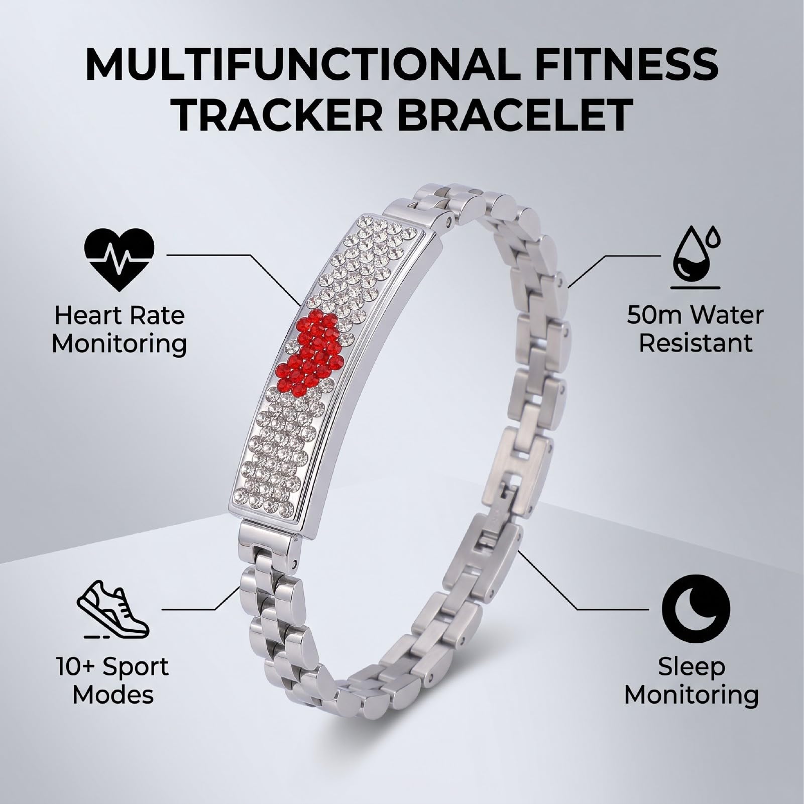 Pulsera de Actividad, Monitor Deportivo, Resistencia Al Agua 50 M, 16 MAh, for Correr y Nadar