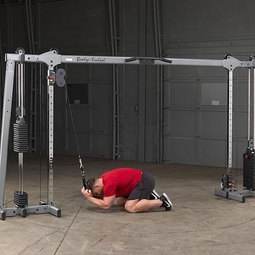 Miniatura 8 de Body-Solid (GDCC250 Máquina de ejercicios cruzados de cables para el hogar y gimnasio comercial ligero, centro de entrenamiento funcional con pilas