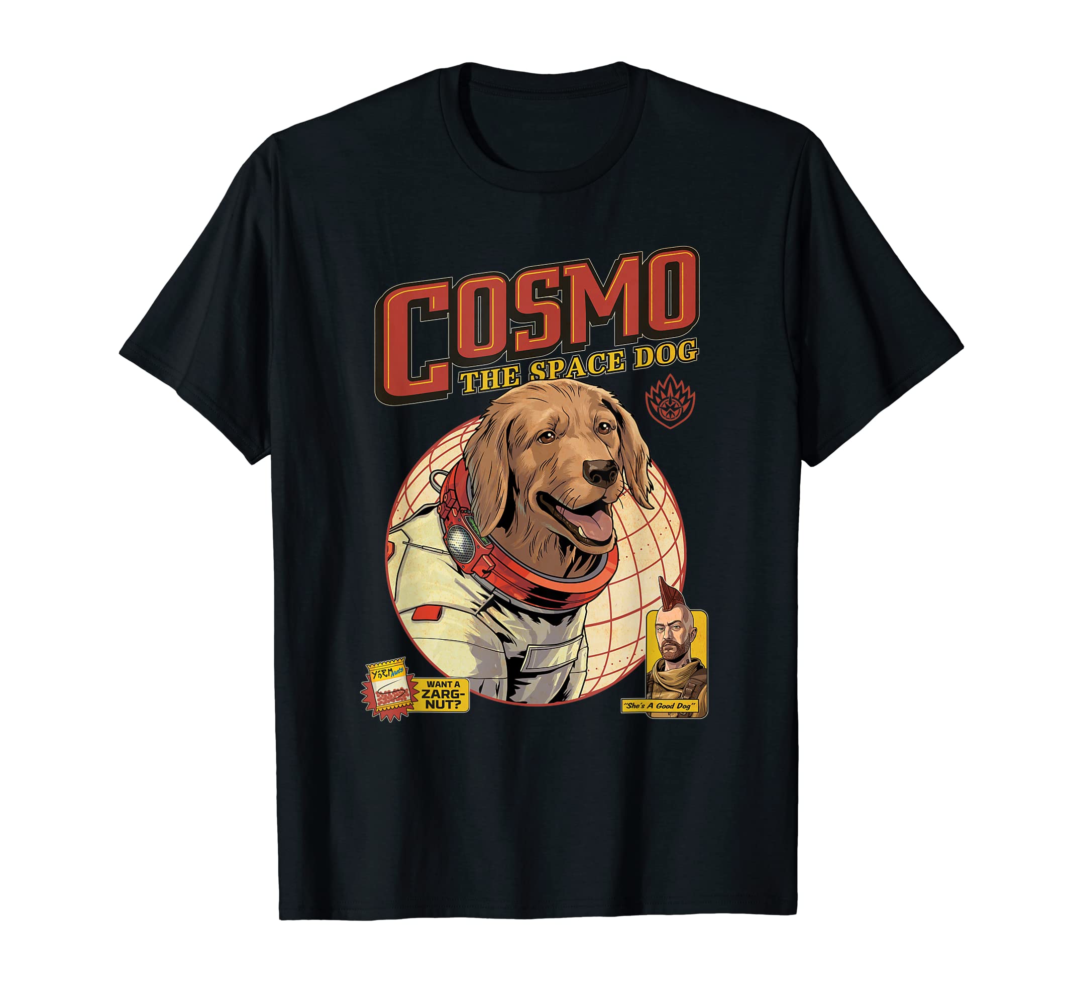 MarvelGuardians of the Galaxy Volume 3 Cosmo the Space Dog T-ShirtOEKO-TEX STANDARD 100