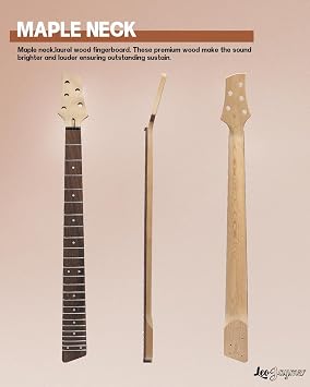 Leo Jaymz DIY Electric Bass Guitar Kit Mahogany Body Maple Neck (IB 5 Strings)
