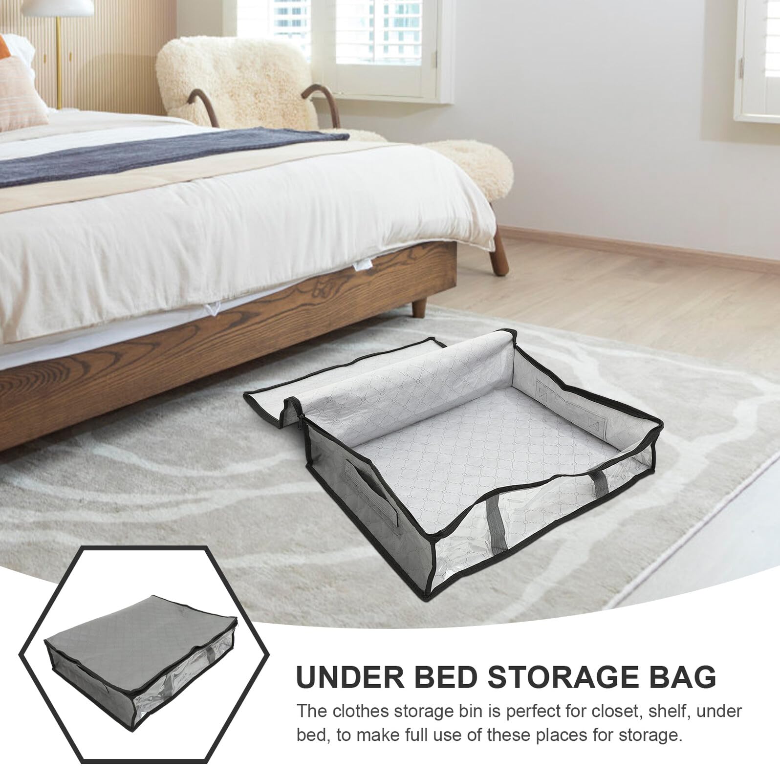 Gatuida Contenitore Portaoggetti Sotto Letto in Non Organizer Pieghevole per Trapunte Coperte e Vestiti Maniglie e Design Traspirante