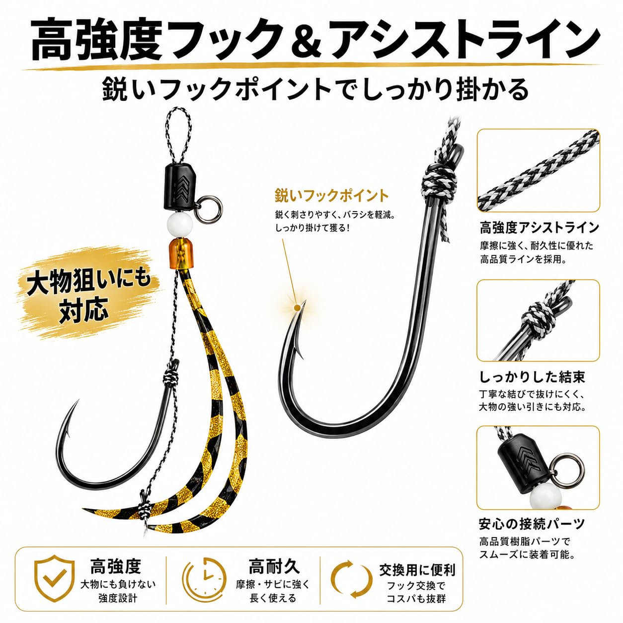 Amazon.co.jp: タイラバ インチク ネクタイ フック 3個セット (Sサイズ
