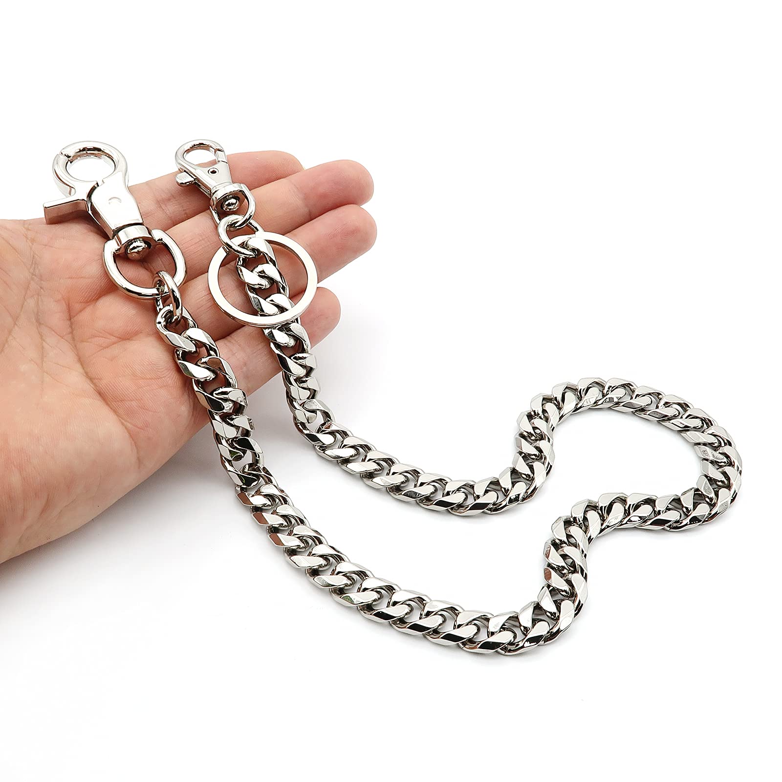 newtro Strong Leash Biker Key Wallet Chain Trucker Jean Pants Chain for Men Silver Black Gold 17" 24" D06