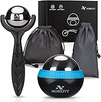 Nobility Hot & Cold Massage Ball Roller Set - Deep Tissue Relief for Back, Neck, Feet, Plantar Fasciitis & Sore Muscles (Black)