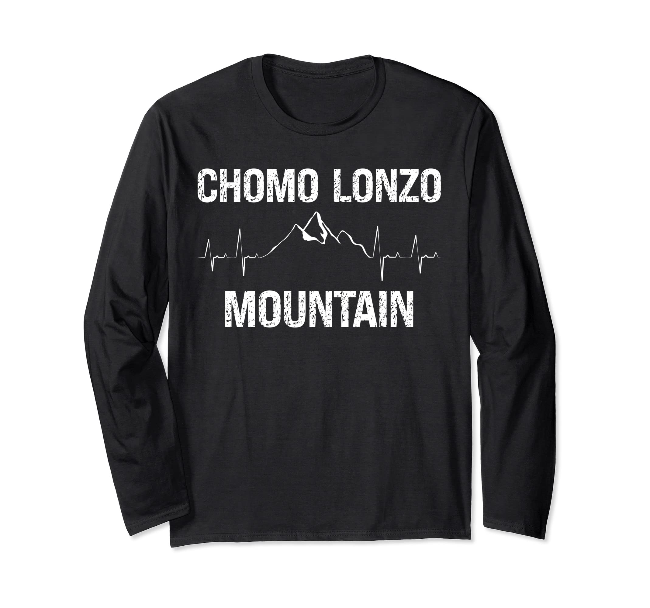 Chomo Lonzo Mountain, Climber Heartbeat Design Long Sleeve T-Shirt