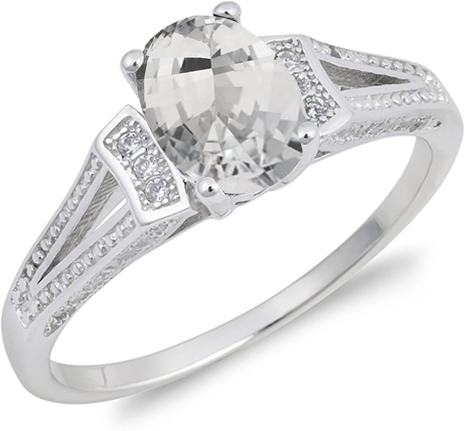 CHOOSE YOUR COLOR Sterling Silver Oval Wedding Ring
