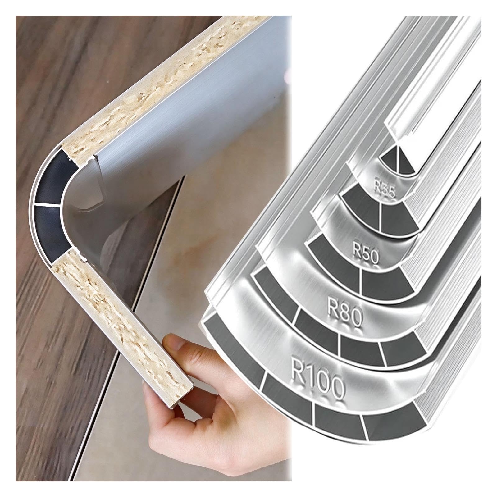 1 Pz. Elemento Di Raccordo Curvo 90° Per Mobili R18 35 50 70 80 100mm