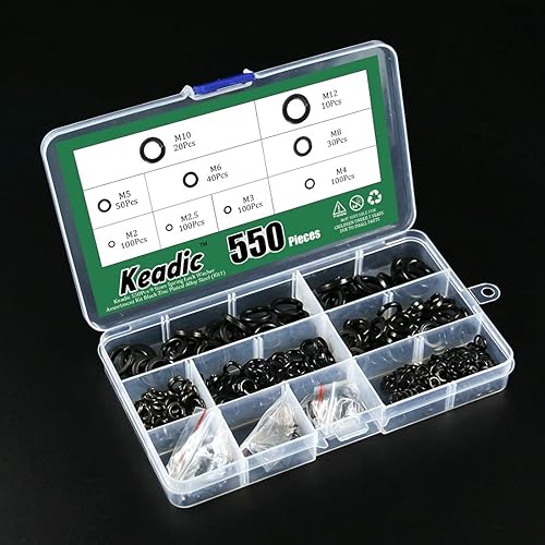 Miniatura 5 de Keadic Kit surtido de 550 arandelas de bloqueo de resorte, acero de aleación chapado en zinc negro, 9 tamaños - M2 M2.5 M3 M4 M5 M6 M8 M10 M12