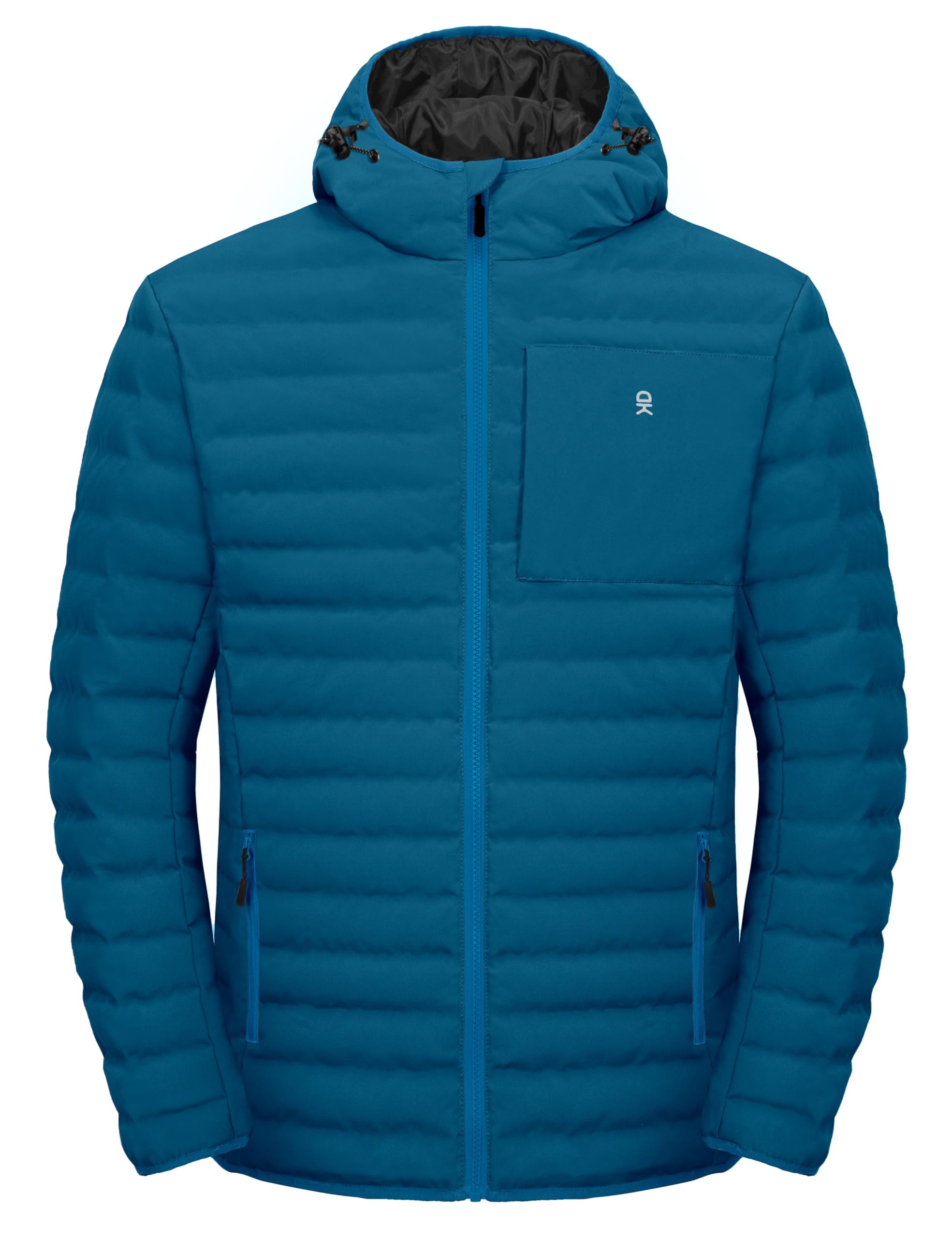 Little Donkey Andy Mens Waterproof Puffer Jacket Hooded Windproof Warm Down Jacket with Recycled Insulation