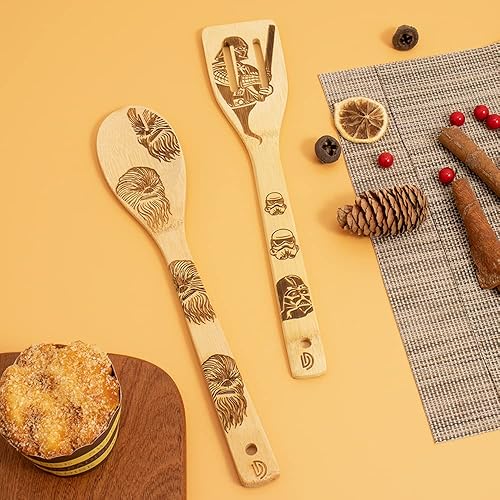 Miniatura 6 de Star War - Juego de 5 cucharas de madera para cocinar, divertidas cucharas de bambú talladas, accesorios de cocina para cocinar, espátula de madera