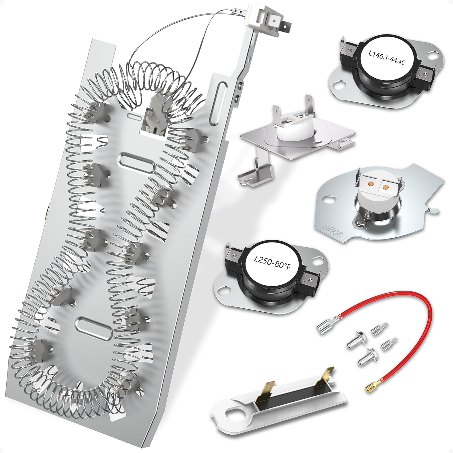 Upgrade 3387747 WP3387747 PS11741416 Dryer Heating Element Replacement by Sikawai, Fit for Whirlpool Cabrio Kenmore He2 Kenmore Elite He3 Maytag Dryers GEW9250PW0 GEQ9800PW1 GEQ9800PW2 W11344457