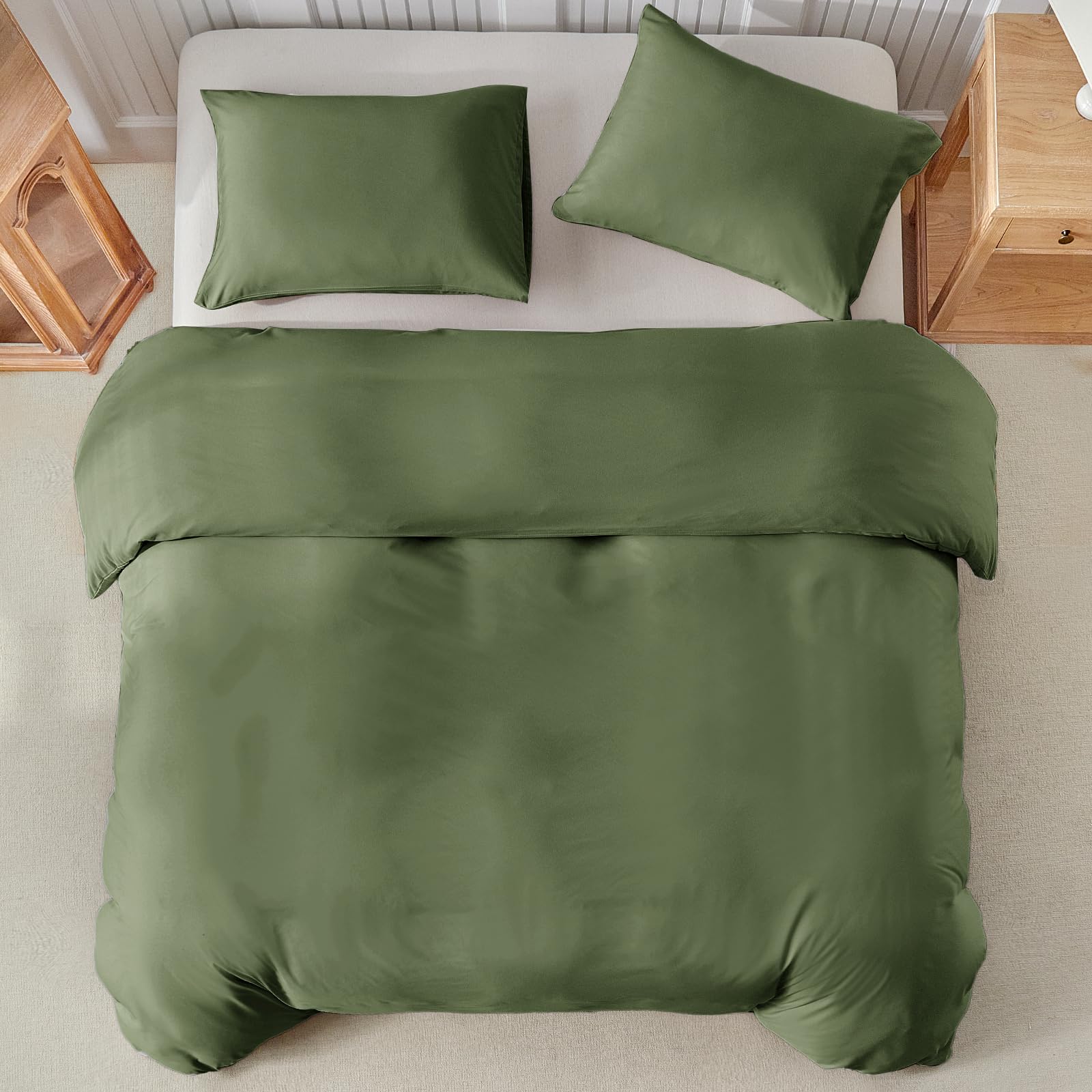 Tokokimo King Size Duvet Cover Sets Forest Green Bedding Set - Image 3
