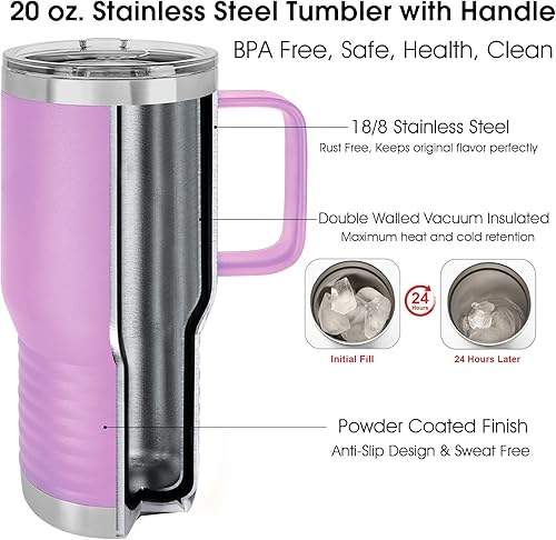 Miniatura 9 de iProductsUS - Vaso personalizado con asa, tapa a prueba de salpicaduras, texto grabado en Estados Unidos, taza personalizable de acero inoxidable