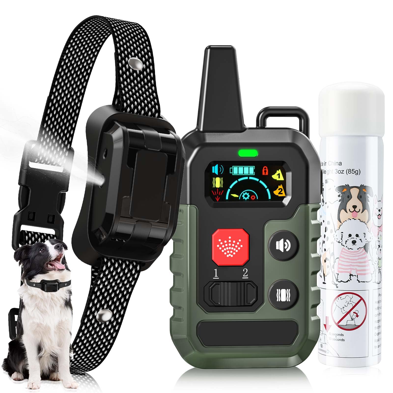 Citronella Training Collar for Dog, [No*Automatic] with Beep/Vibration/Spray 4 Mode & 6 Adjustable Sensitivities Spray Collar, IPX7 Waterproof Safer