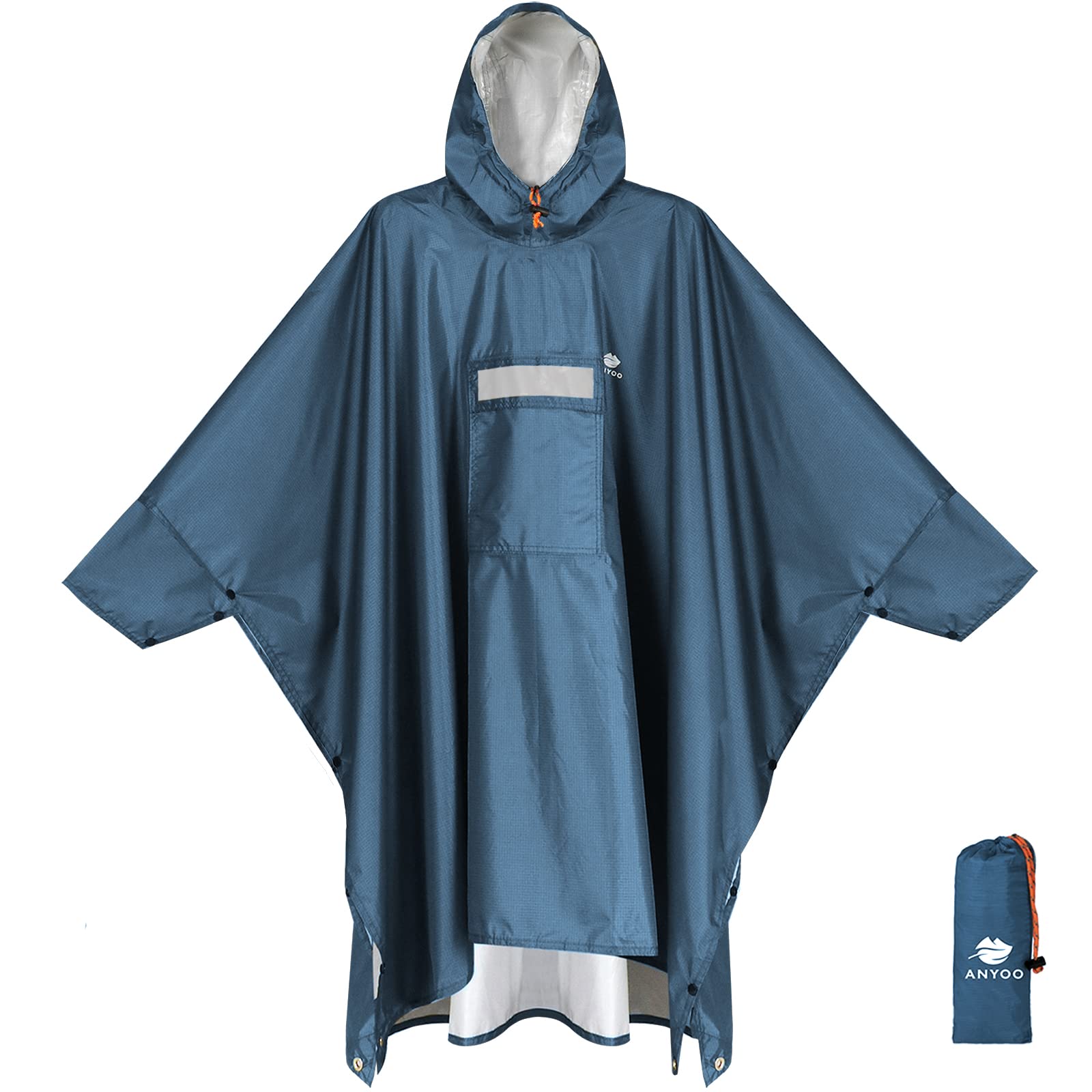 Poncho Imperméable Adulte 3 En 1 Réutilisable - En PU épais, Capuche Réglable, Pour Randonnée, Vélo, Plein Air