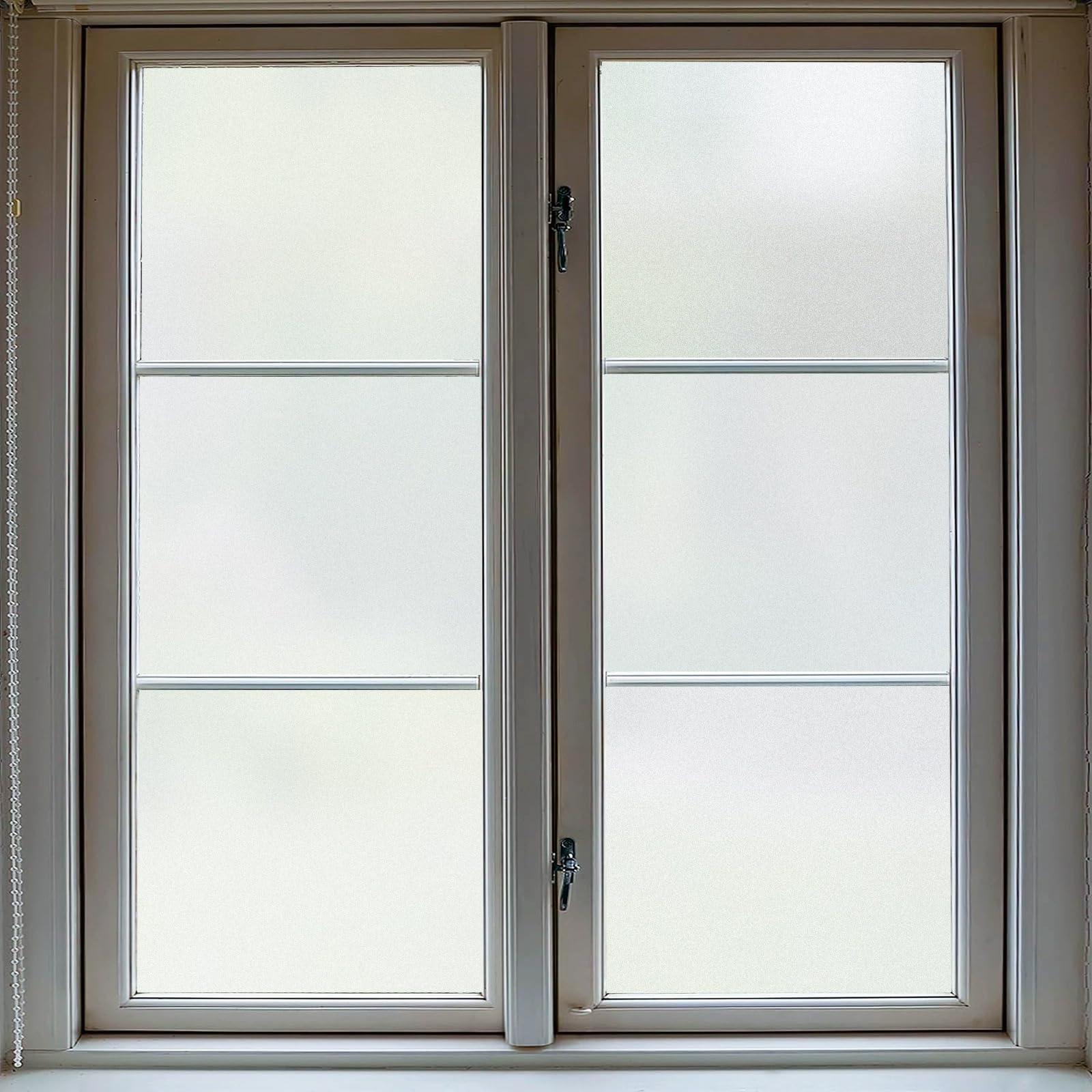 Privacy Window Film 85 x 860 cm Blocks UV Static Cling No Glue Removable Heat Cotrol, Privacy Protection, Opaque Window Sticker Door for Home Office, White frosted