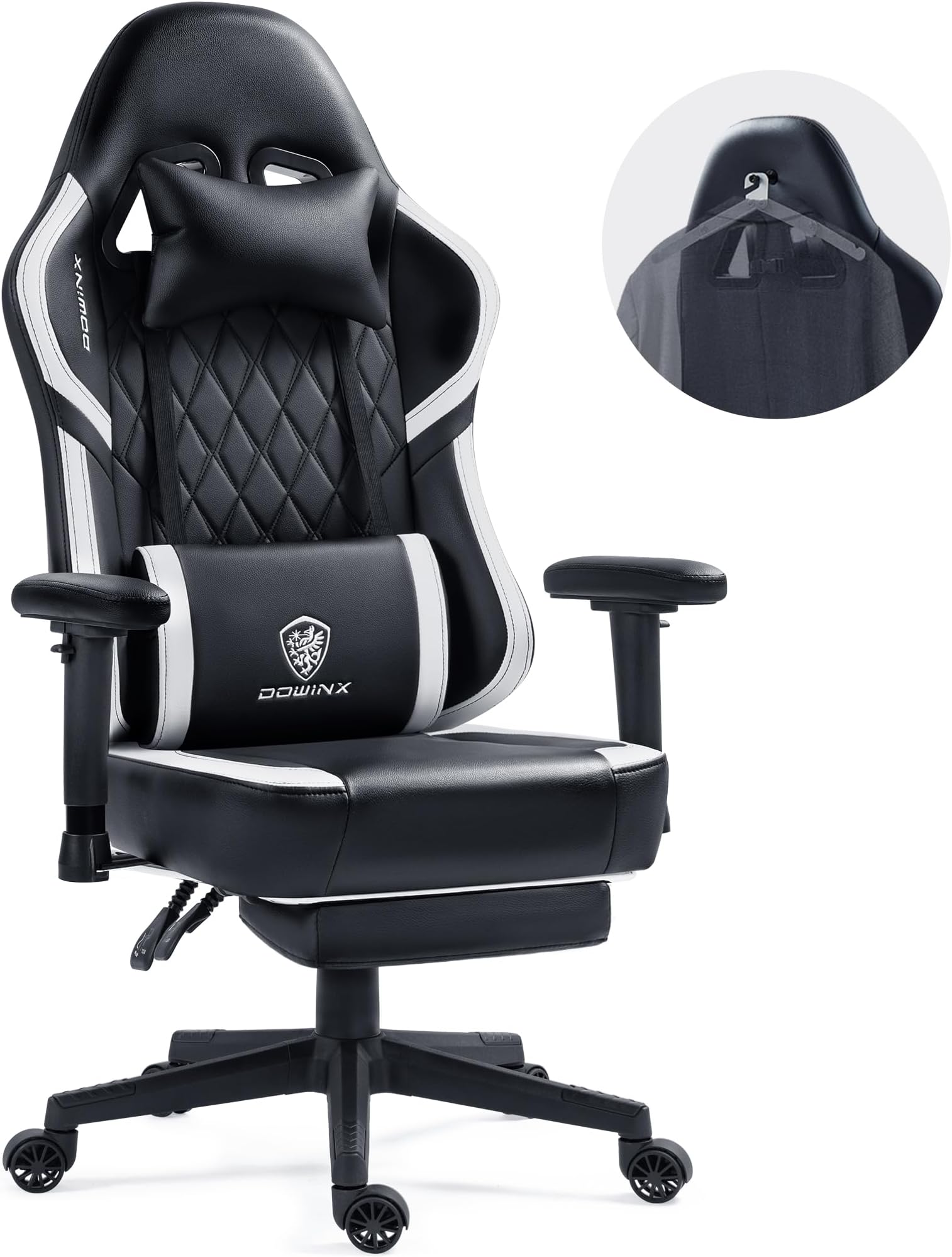 Dowinx Gaming Chair with Pocket Spring Cushion and Hanger