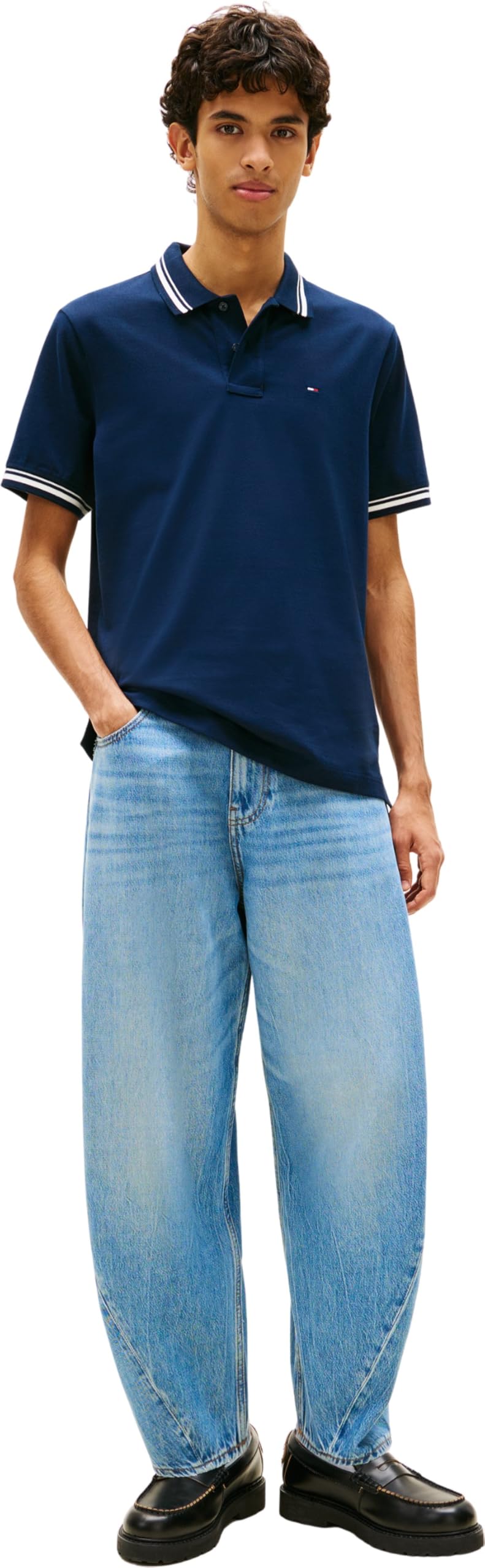 Tommy Jeans Tjm Reg Tipped Polo Ext Dm0dm22700 Polo S/S Uomo (Pacco da 1)