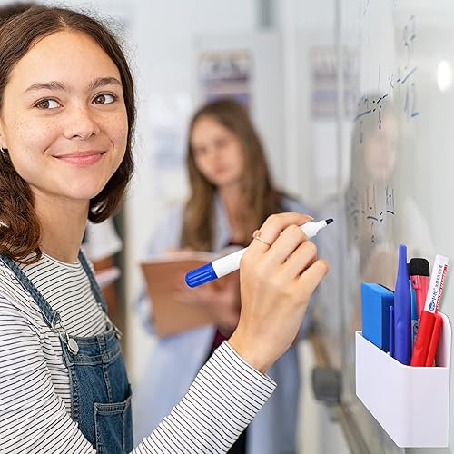 Miniatura 5 de Paquete de 20 marcadores magnéticos de borrado en seco para pizarra blanca a granel, organizador de lápices para aula, pizarra blanca,
