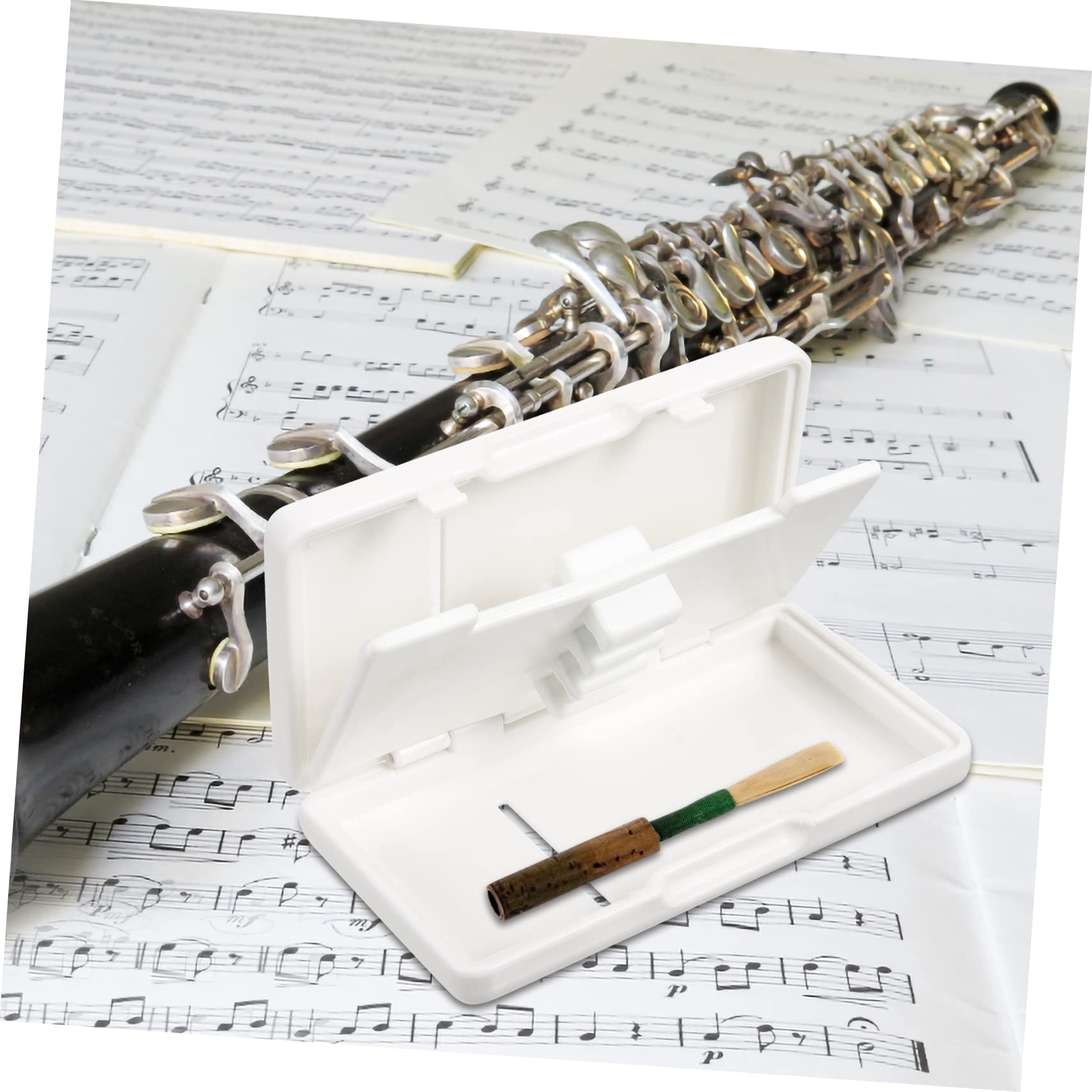 Scatola Porta Ance Per Oboe – 6 Slot In Plastica Rigida Bianca, 9,5x5,2x1,7 Cm, Protezione Anti Umidità