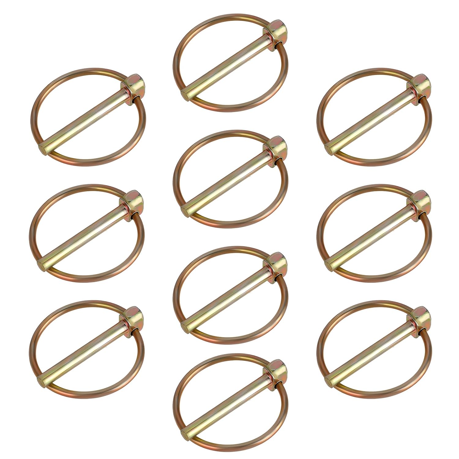 10 Pcs 3/16 Pin Clip Linch Pins 3/16 Lynch Pin Assortment Kit Stainless Steel Heavy Duty Lynch Tractor Pins Lock Linch Clips with Ring for Farm Tractors Trailers Trucks Mower