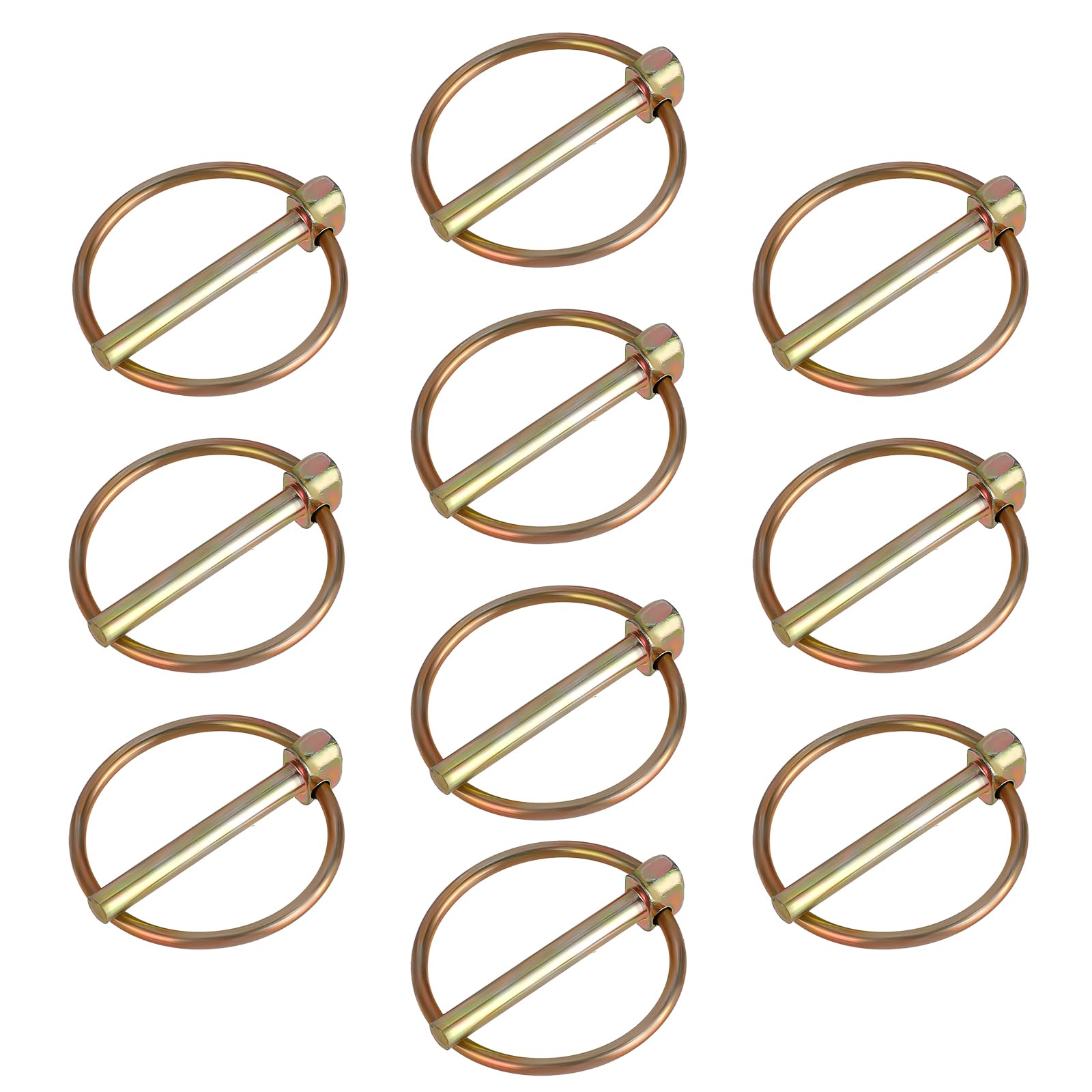 10 Pcs 3/16 Pin Clip Linch Pins 3/16 Lynch Pin Assortment Kit Stainless Steel Heavy Duty Lynch Tractor Pins Lock Linch Clips with Ring for Farm Tractors Trailers Trucks Mower