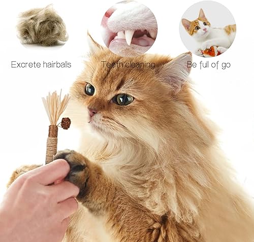 Miniatura 3 de Silvervine - Palitos para gatos, 15 piezas de juguete Silvervine para gatos envueltos con hierba gatera natural, cepillo de dientes para gatos,