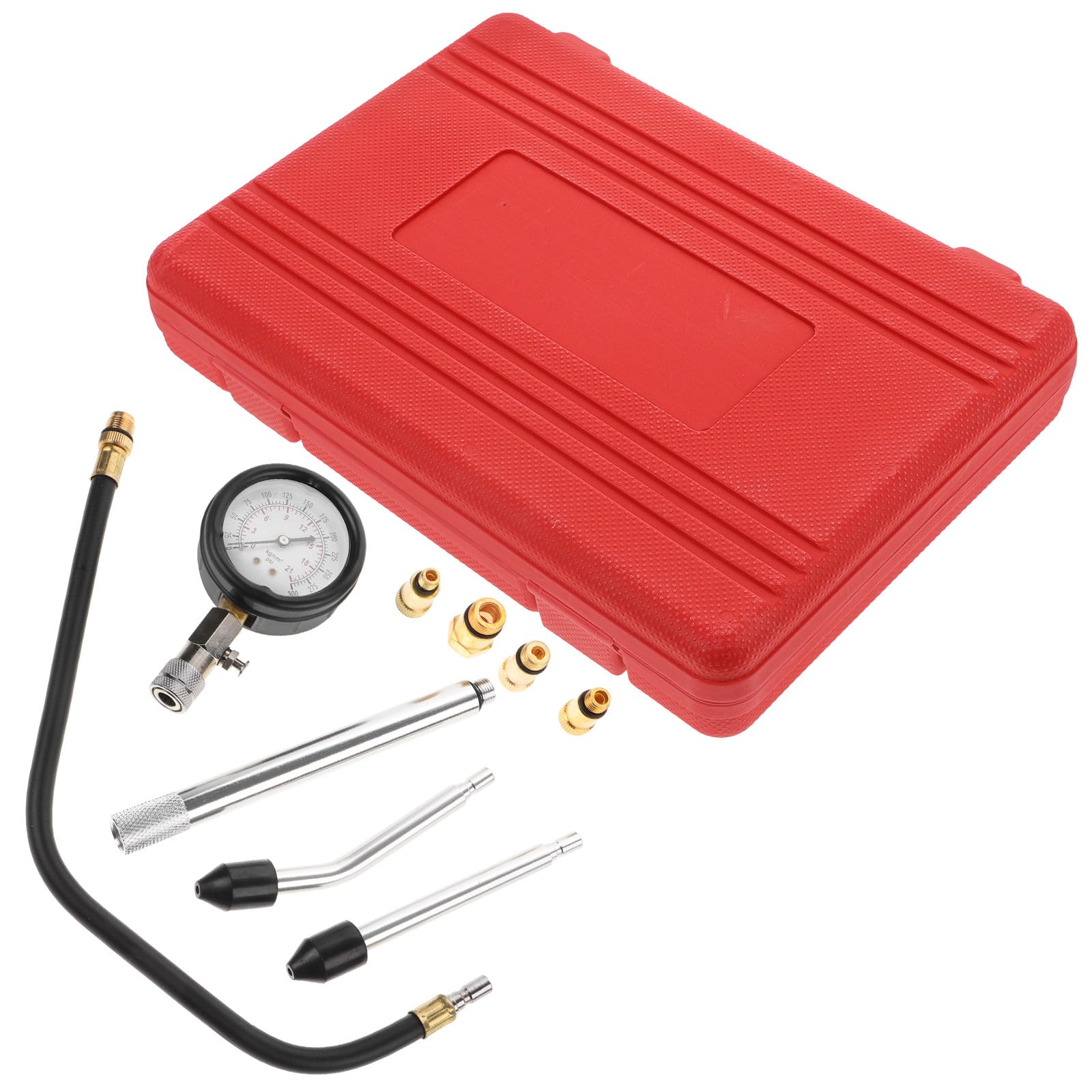 VALICLUD Kit Medidor de Compresión de Cilindros para Automóviles y Motocicletas, Manómetro Doble Uso Varilla Alargada, Herramienta de Prueba Precisa para Motores Pequeños y Reparaciones