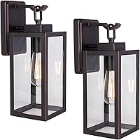 Vista 1 de LIT-PaTH Farol de pared para exteriores, aplique de pared como accesorio de iluminación de porche, base mediana E26 máximo de 60 W, metal