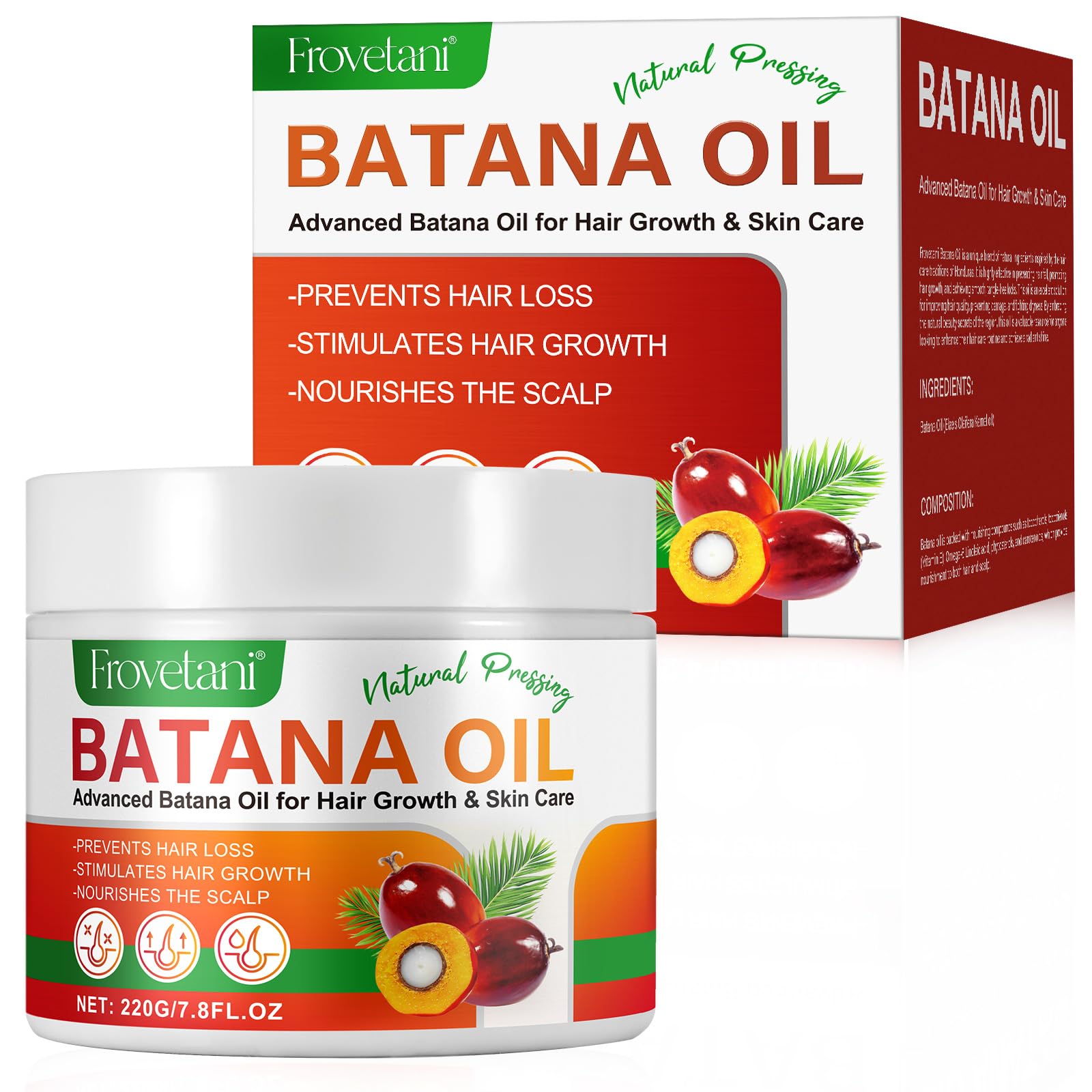 Batana Oil for Hair Growth 100% Natural Raw Batana Oil for Scalp & Hair Growth, Repair Damaged Hair & Skin