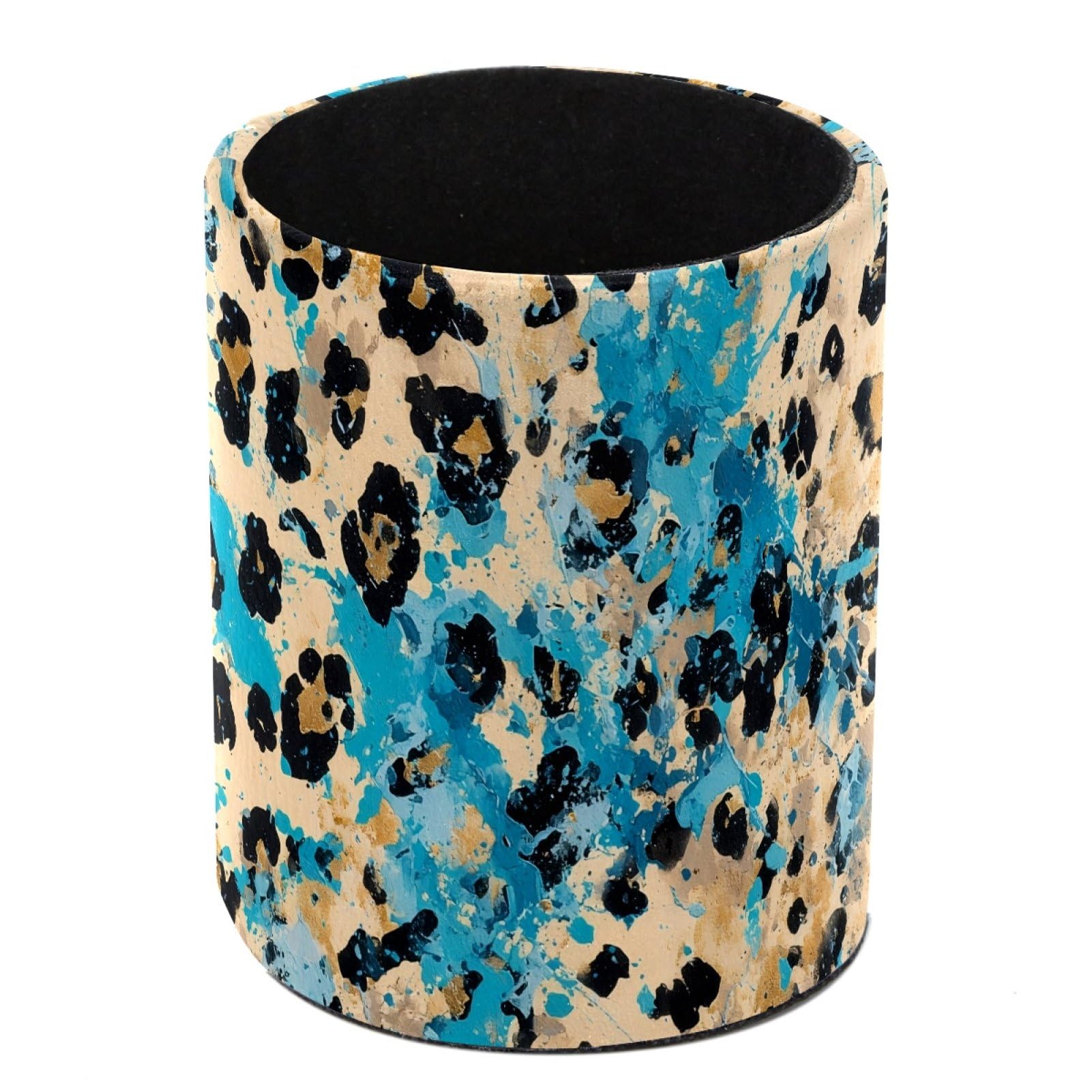 FWJZDSP Blue Leopard Print Pencil Cup Pen Organizer Makeup Brush Holder for Office Home Countertop Desk Accessory Storage