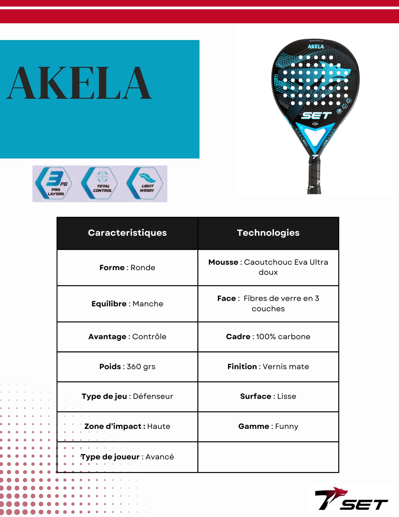 Racchetta Padel SET Akela