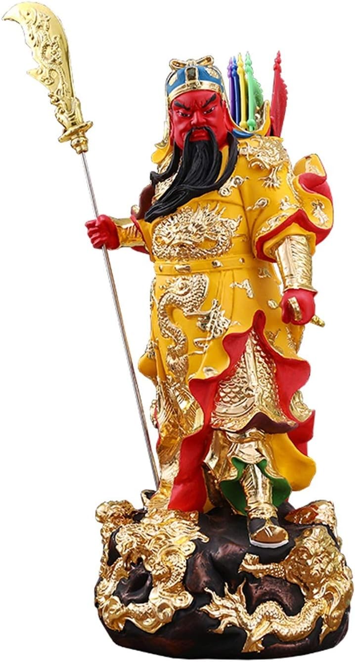 xuejuanshop Buddha Statute Home Decor Lifelike Guan Gong God Of Wealth Statue 19-inch Chinese Feng Shui Guan Yun Chang Statue Home Shop Office Lucky Buddha Statue Feng Shui Gift Buddha Decoration
