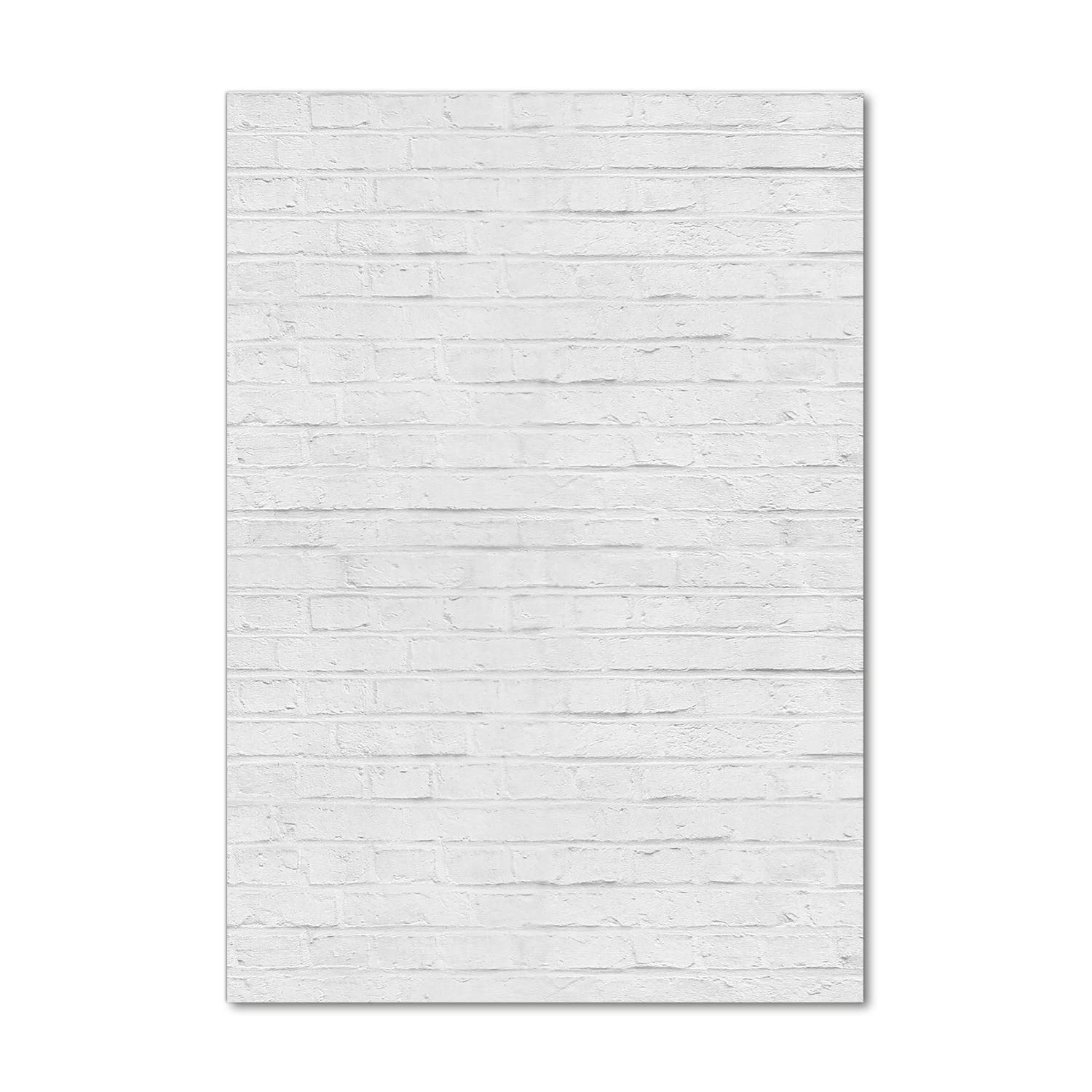 Tableau sur verre 70x100 cm Tulup avec motif de mur de briques blanc pour salon